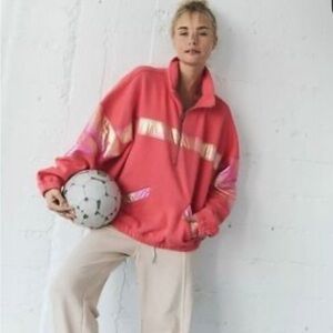 SOLD FP Movement Away We Go Half Zip Sweatshirt in Hibiscus Medium NWT